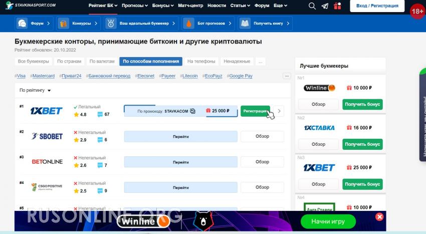 букмекерские конторы ставки онлайн